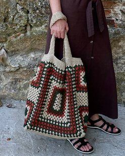 Crochet Linen Shopper Bag